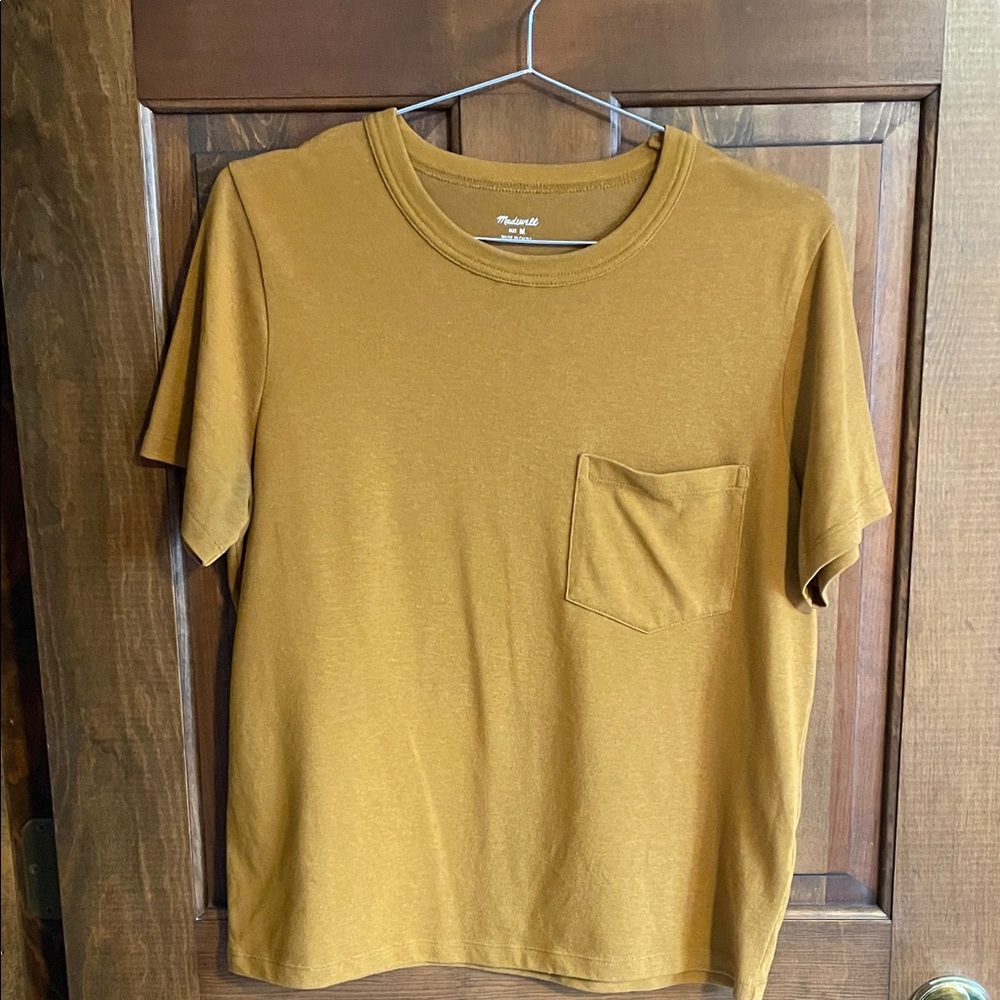 Madewell Pocket Tee Ochre Color